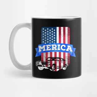Merica, American map and Flag, 4th of July, happy independence day God Bless America Mug